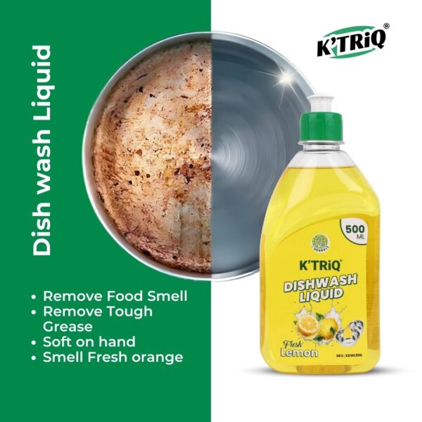 "KTRiQ Dish Wash Liquid – High-Foaming Action for Deep Cleaning"